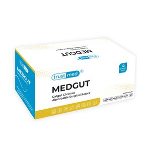 Hình ảnh của Chỉ phẫu thuật tự tiêu Chromic Catgut số 4/0, dài 75cm, 1/2 vòng tròn 17mm,Trustmed