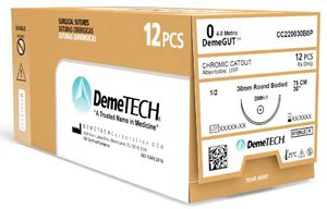 Hình ảnh của Chỉ phẫu thuật tự tiêu Chromic Catgut số 1, dài 75cm, 1/2 vòng tròn 40mm,Demetech