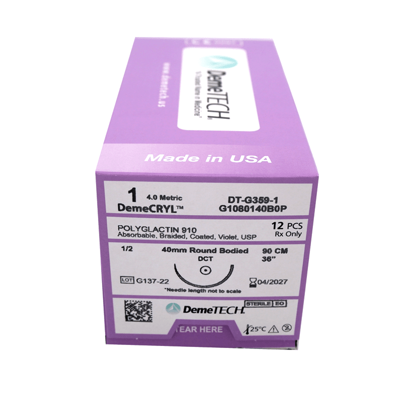 Hình ảnh của Chỉ phẫu thuật tự tiêu polyglactin 910 DemeTech DemeCRYL các số