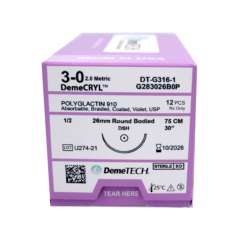 Hình ảnh của Chỉ phẫu thuật tự tiêu polyglactin 910 DemeTech DemeCRYL số 3-0