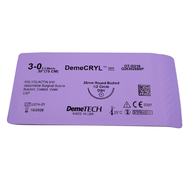 Hình ảnh của Chỉ phẫu thuật tự tiêu polyglactin 910 DemeTech DemeCRYL số 3-0