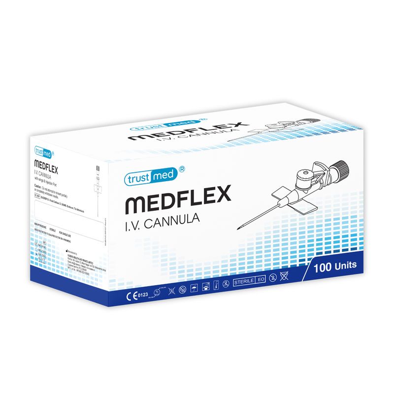 Hình ảnh của Kim luồn tĩnh mạch có cánh, có cửa Medflex 18-22G, Trustmed